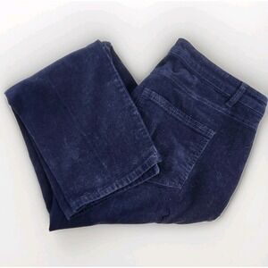Woman Within Womens Stretch Corduroy Plus Sz 14W‎ Classic Straight Leg Dark Blue
